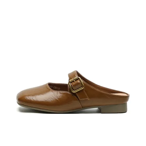 FIVE PLUS Slip Resistant Closed Toe Slippers Women's Brown