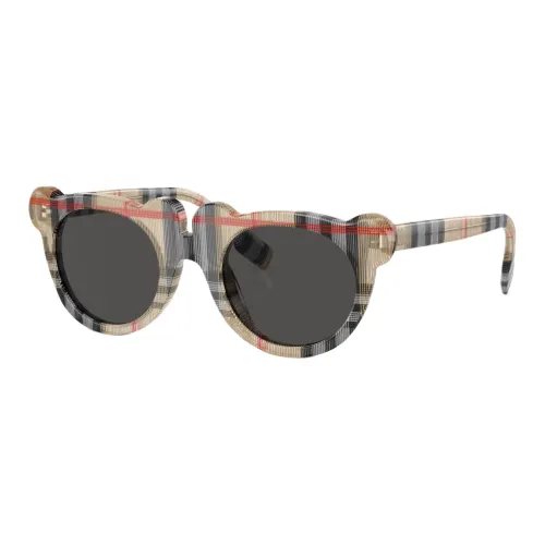 Burberry Oval frame Checked Sunglasses