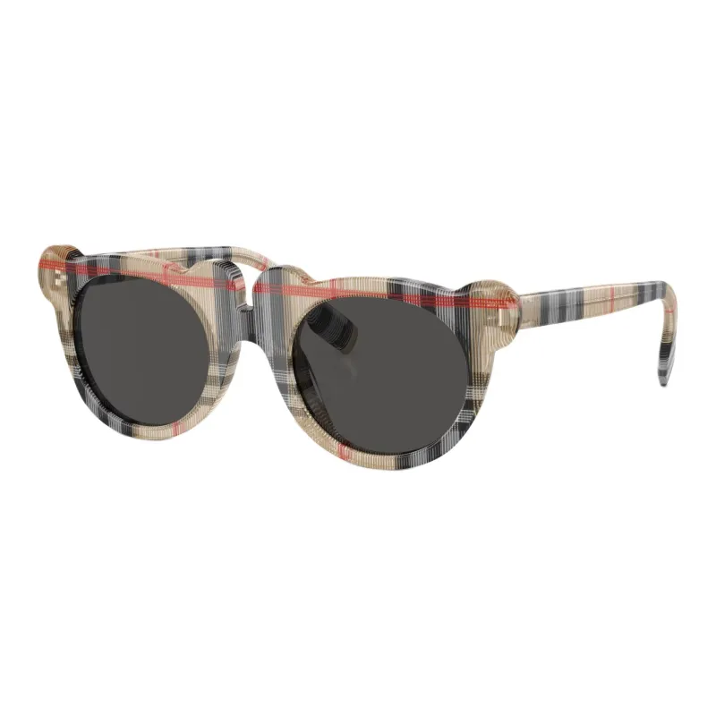Burberry Oval-frame Checked Sunglasses-0
