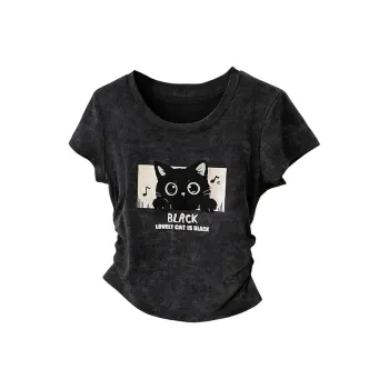 Cypress House T Shirt Women's Black Gray Blended