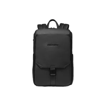 PIQUADRO Leather Backpack Unisex Black