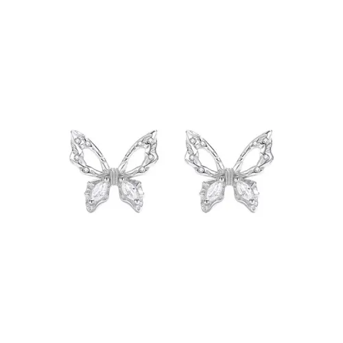 WINGSTOP S925 Silver Stud Earrings Women's