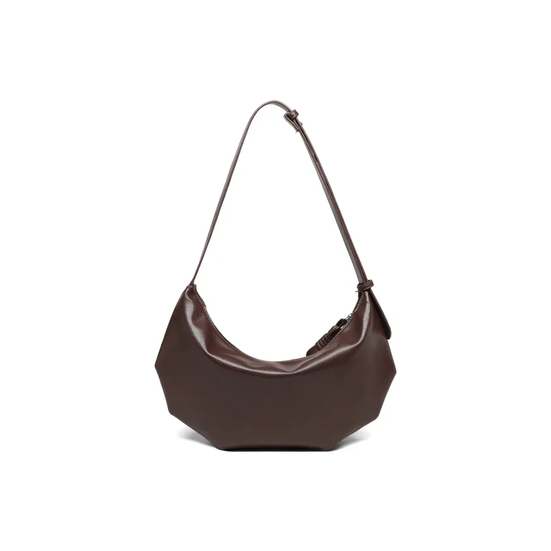 PT'SON Synthetic Leather Dumpling Bag, Crossbody Bag, Shoulder Bag Women's Black/Coffee-7