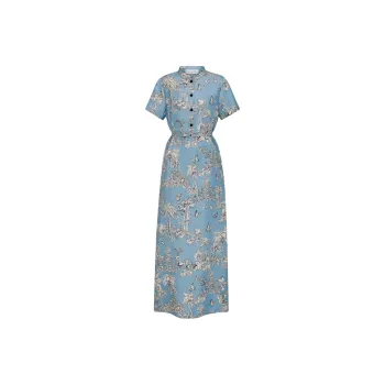 DIOR Short Sleeved Dress Women's Sky Blue