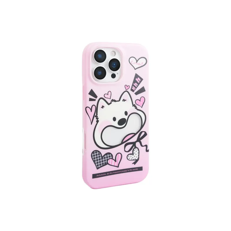 Sopi Acrylic Material Foundation Big Mouth Puppy Phone Cases Compatible With IPhone 16/15 Pro Max/Apple 13/14 Pro/Max-1