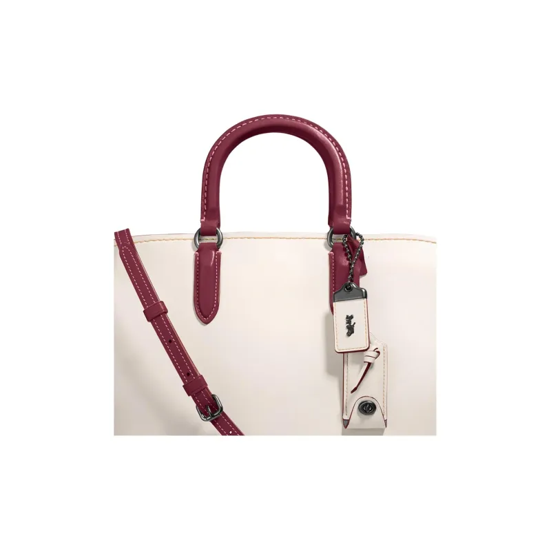 COACH Dakotah Cow Leather Handbag Crossbody Bag Women's Red White-1
