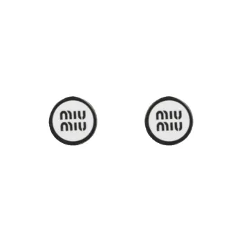 MIU MIU Silver Plated, Brass, Enamel Earrings Women's Silver