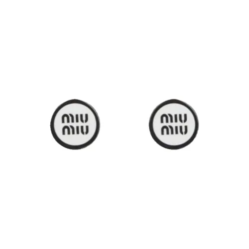 MIU MIU Silver Plated, Brass, Enamel Earrings Women's Silver