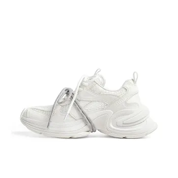 RED DRAGONFLY Height Increasing Abrasion Resistant Slip Resistant Low Top Chunky Sneakers Women's