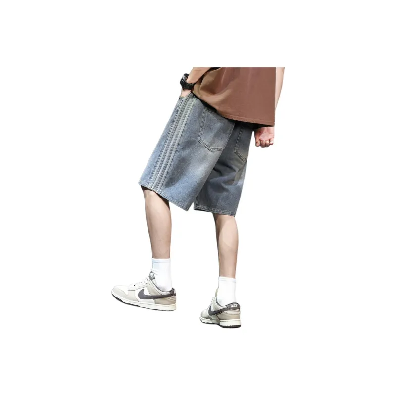 Tonlion Denim Shorts Men Light Denim Blue-1