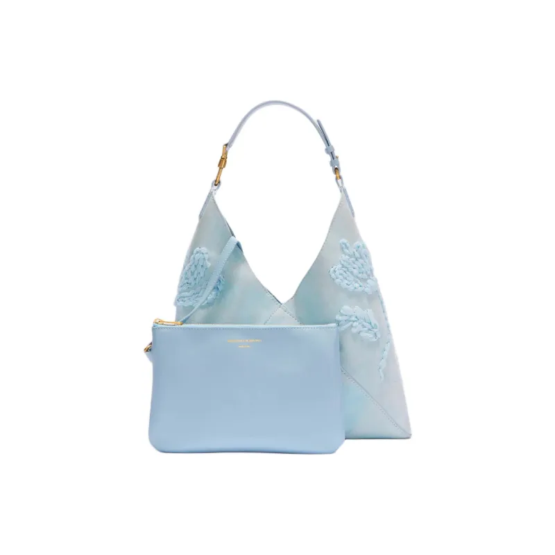 ERMANNO SCERVINO Cow Leather Shoulder Bag, Handbag, Shoulder Bag Women's Light Blue-2