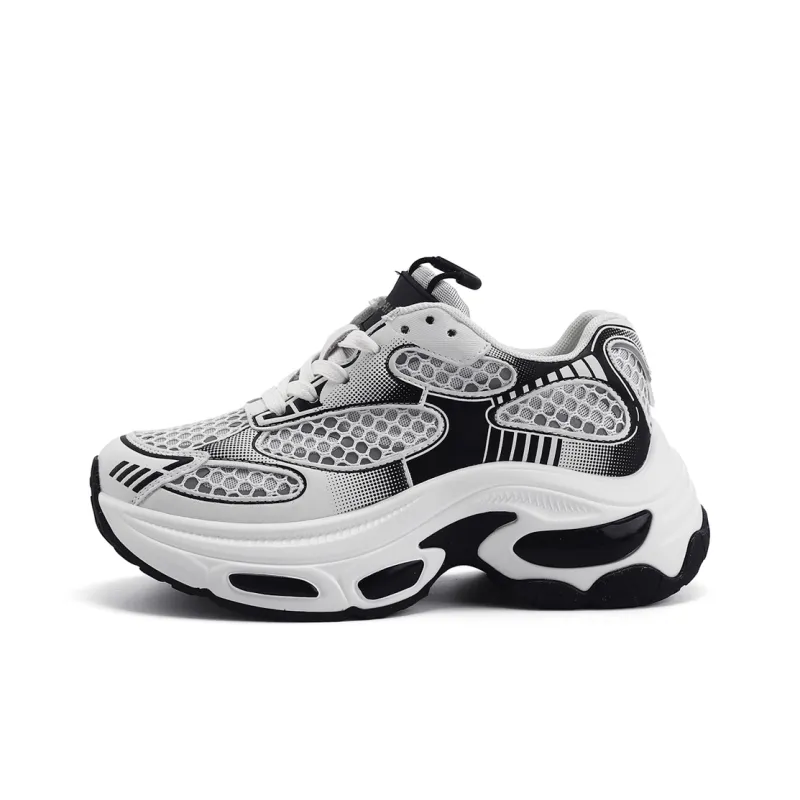 DHARRY Leisure Time Collection Height Increasing Breathable Low Top Chunky Sneakers Women's-6