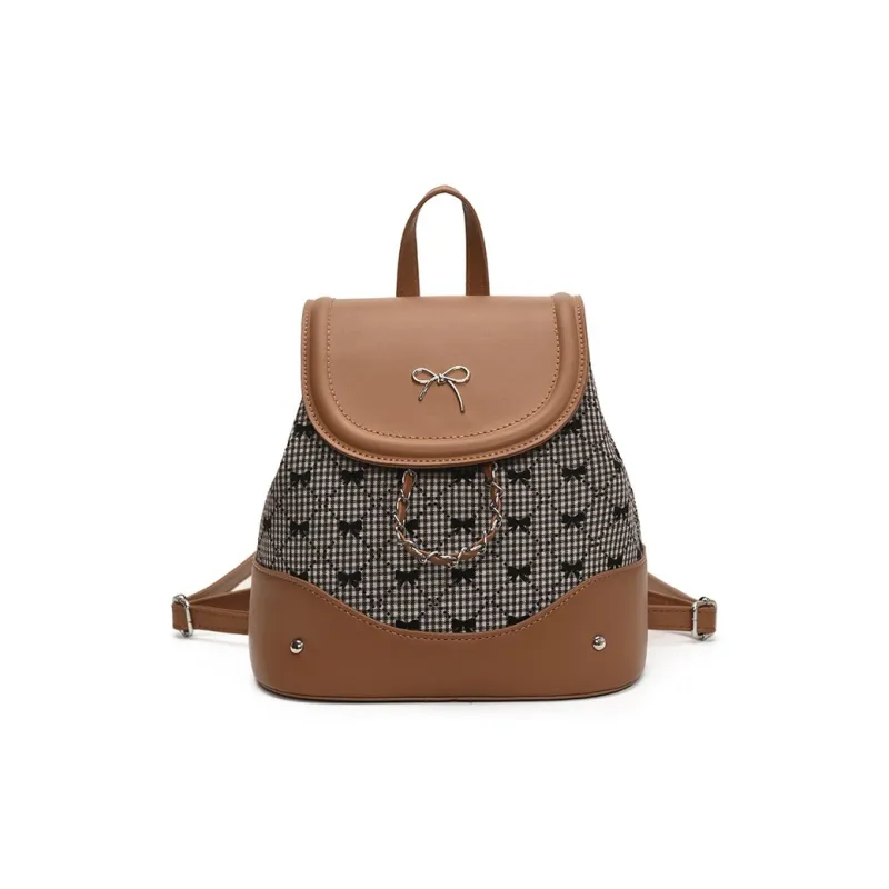 FREEHIKE PU Backpack Women's Brown/White/Silver-1