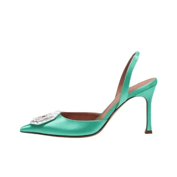 AMINA MUADDI Camelia Sling Slim Heel High Heels 9cm Women's Green
