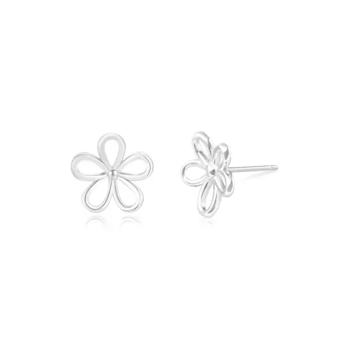 Love Link 925 Sterling Silver Stud Earrings Women's