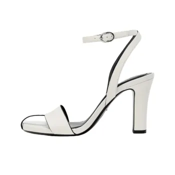 ZARA One Strap Sandals 7cm Women's White