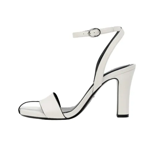 ZARA One Strap Sandals 7cm Women's White