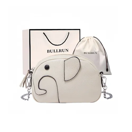 Bullrun Cow Leather With Synthetic Leather Crossbody Bag Women's Ecru