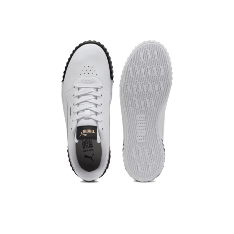 PUMA Carina 3.0 Anti-Slip Wear-Resistant Low-Top Skateboard Shoes Women's White Black-3