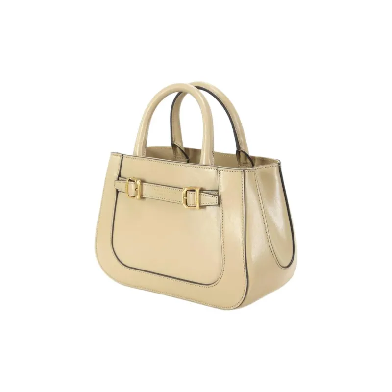 THE BRIDGE Leather One Shoulder Handbag Women's Beige-1