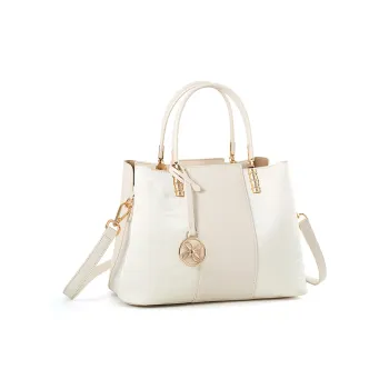 Vigno Synthetic Leather Shoulder Bag, Crossbody Bag, Handbag Women's Ecru
