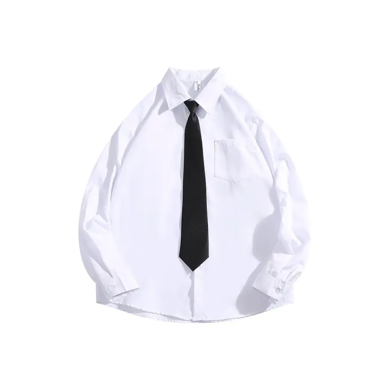 Bubble Trap Shirts Men White Shirt[Includes Black Tie]-0