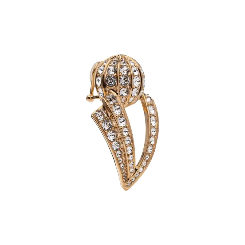 Valentino Brass, Crystal Earrings Women's Gold-2