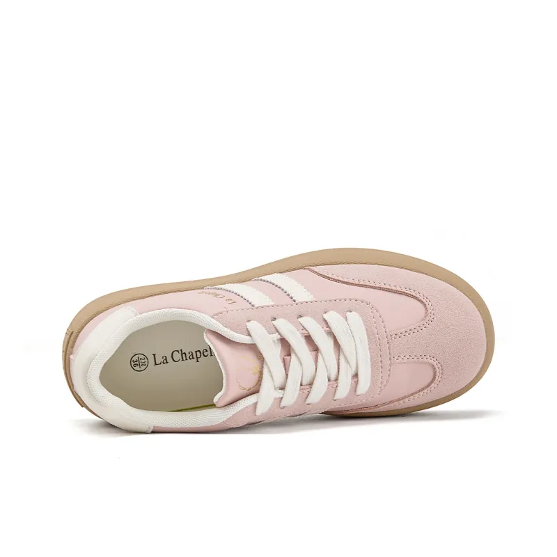La Chapelle Slip Resistant, Abrasion Resistant, Lightweight, Breathable Low Top Skateboard Shoes Women's Pink-3