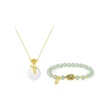 GIFU White Jade Bodhi Necklaces Women's