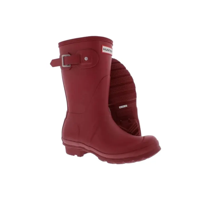 HUNTER Original Short Waterproof Rain Boots Women's Red-3