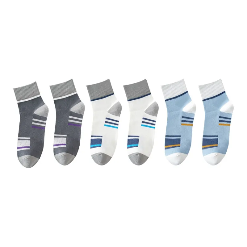 H YXIANG Mid Calf Socks Men's 6 Pack-7