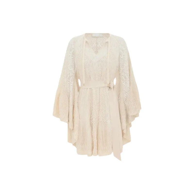 Zimmermann SS25 Long Sleeved Dress Women's Cream-0