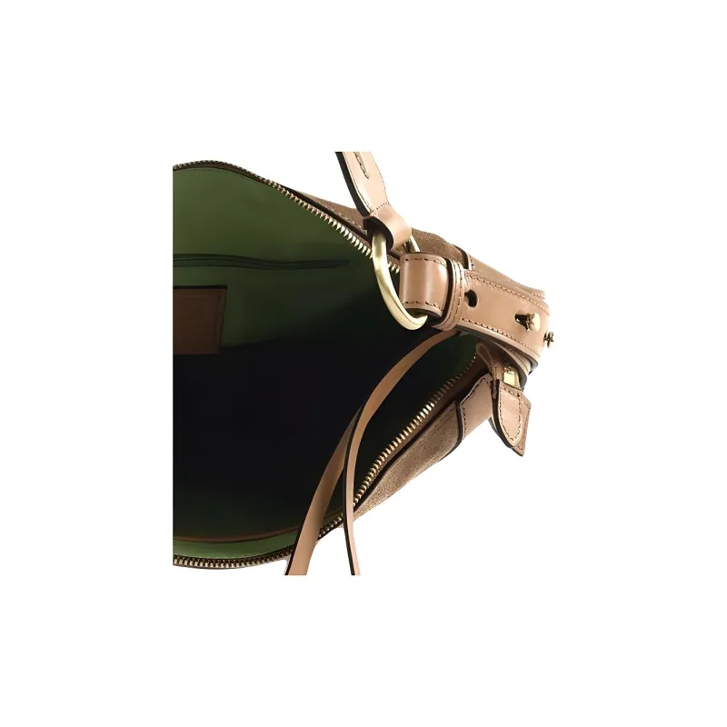 THE BRIDGE Leather Shoulder Bag Unisex Camel-5