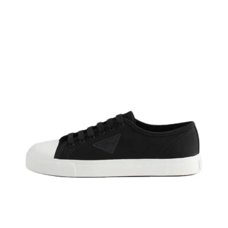 PRADA Low Top Canvas Shoes Men's Black-0