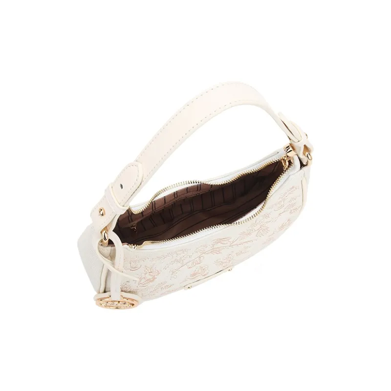 Carit&Koty Polyurethane Synthetic Leather Shoulder Bag Medium Size Women's Ecru Brown-10
