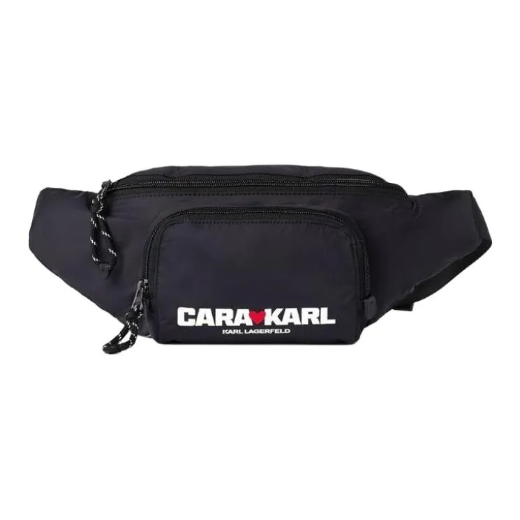 KARL LAGERFELD Cara Delevingne Collaboration Polyamide Fanny Pack Men's Black-0