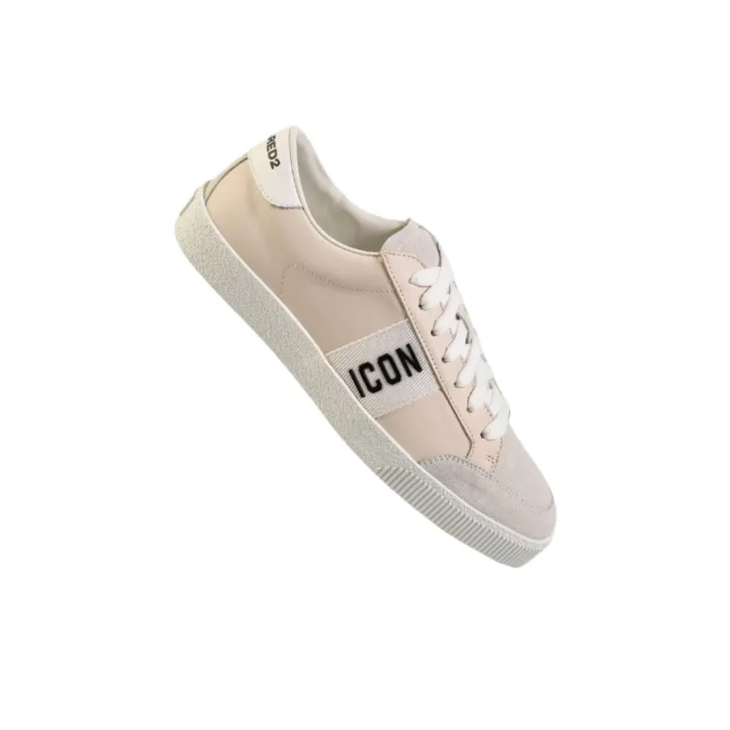 DSQUARED 2 Low Top Skateboard Shoes Men's Ivory White-2