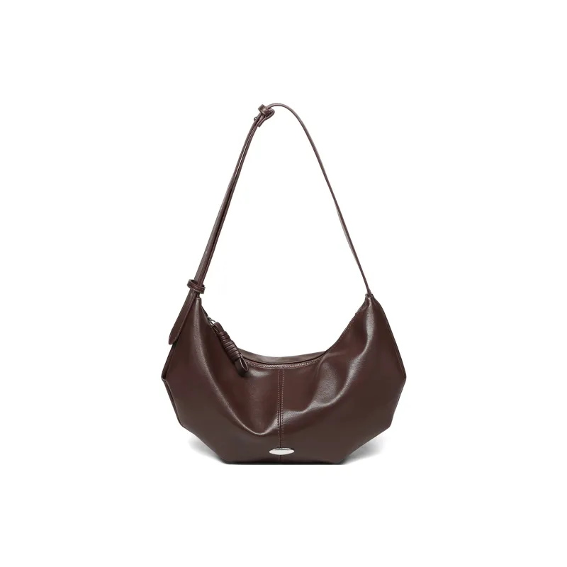 PT'SON Synthetic Leather Dumpling Bag, Crossbody Bag, Shoulder Bag Women's Black/Coffee-6