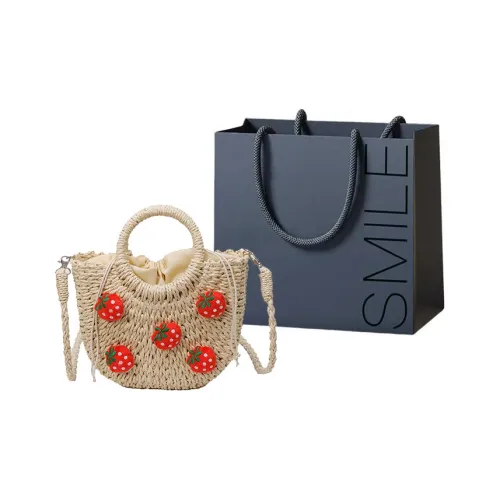 Rainbow Girl Straw Woven Handbag Women's Multicolor