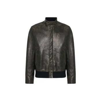 THE ROW Leather Jacket Men's Black