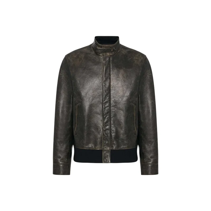 THE ROW Leather Jacket Men's Black-0