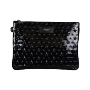 Jimmy Choo Solid Color Clutch Unisex Black