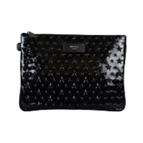 Jimmy Choo Solid Color Clutch Unisex Black