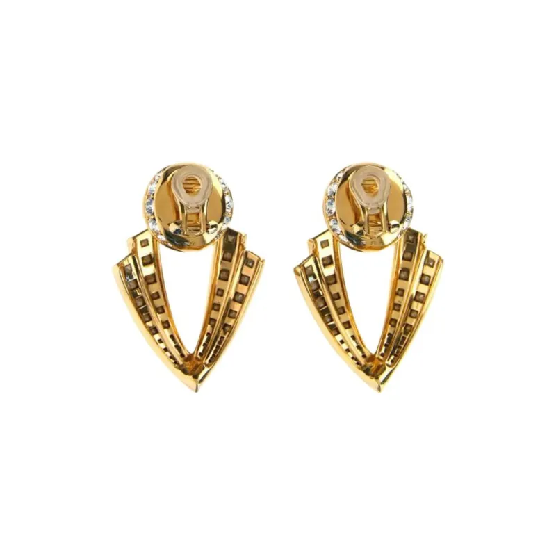 Valentino Brass, Crystal Earrings Women's Gold-1