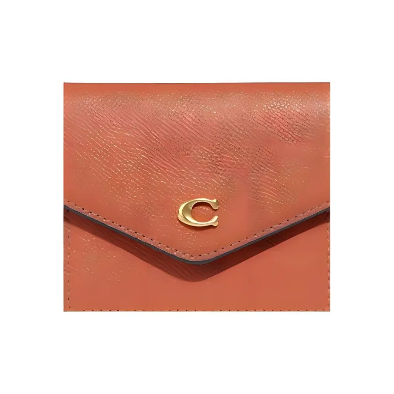 COACH Wyn Leather Wallet Women's Orange-Brown-3