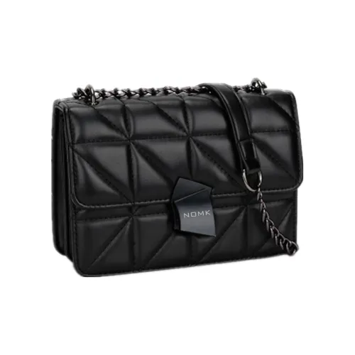 NOMK PU Chain Bag, Small Square Bag, Shoulder Bag, Handbag, Shoulder Bag, Crossbody Bag Women's Black