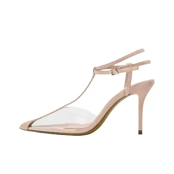 ZARA Slim Heel High Heels 10cm Women's Beige