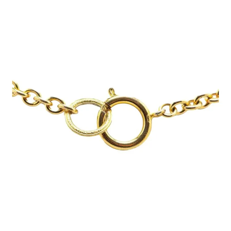 CHANEL 1970 1980 Plated Rhinestone Chain Necklace Costume Necklace-1