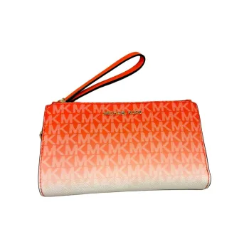 MICHAEL KORS Jet Set Coated Canvas Wallet Large Size Women's Enchanting Orange