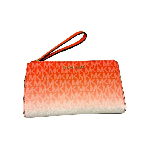 MICHAEL KORS Jet Set Coated Canvas Wallet Large Size Women's Enchanting Orange